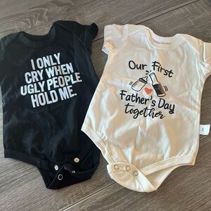 Black and White Graphic Baby Onesies Set size 3 months